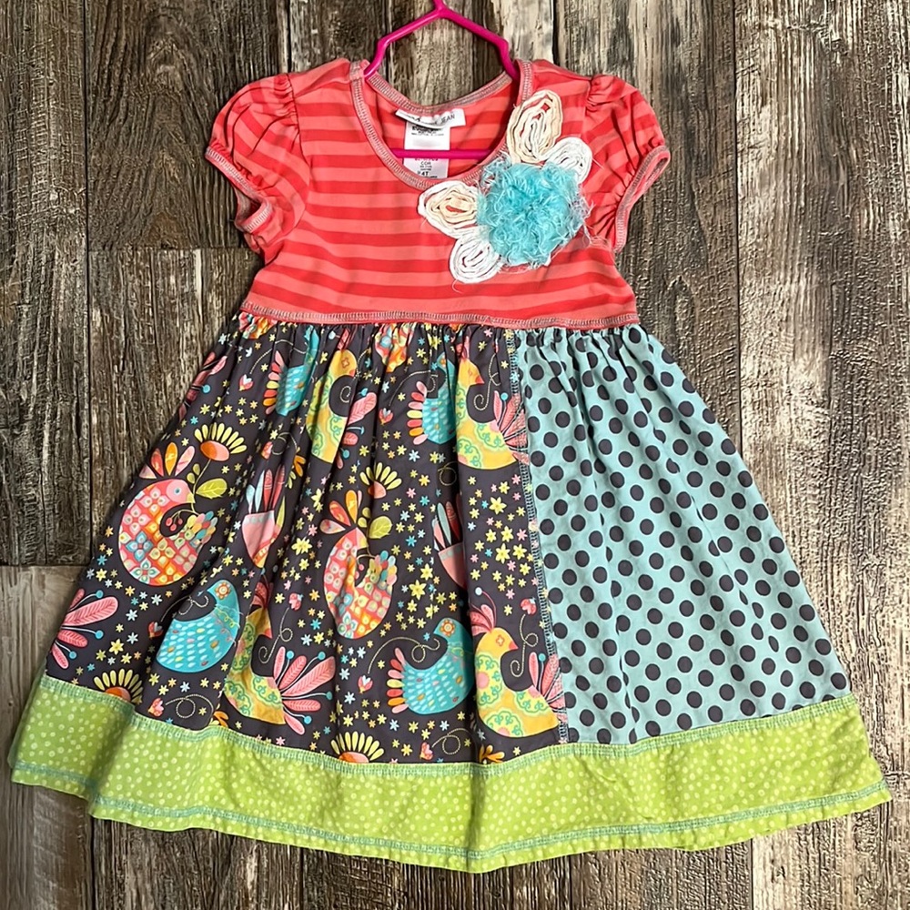 Bonnie Jean Toddler girls dress 4t summer spring short sleeve